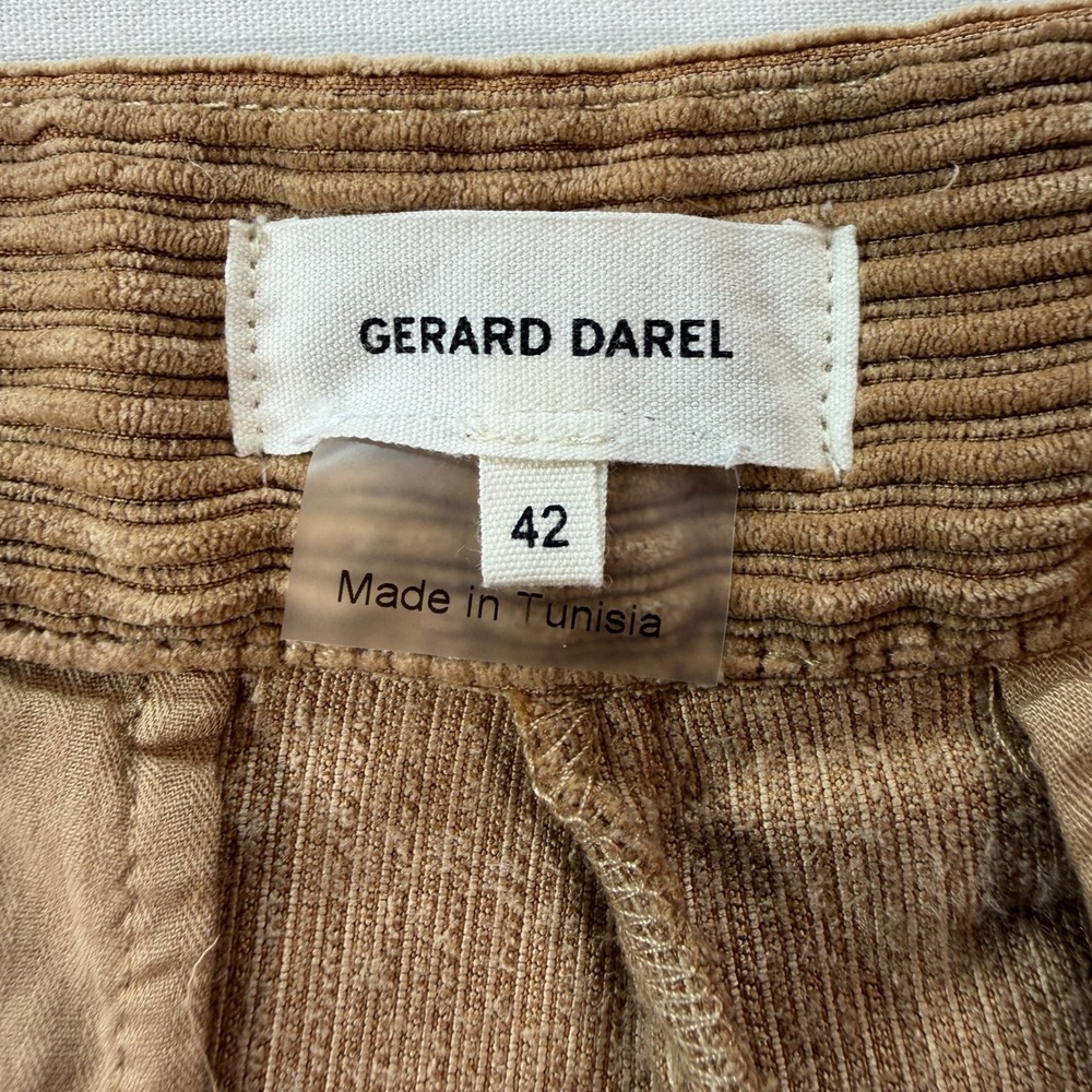 Gerard Darel Corduroy Trousers Wide Leg Tan Button Waist Size 42 (US 10) - Picture 8 of 10
